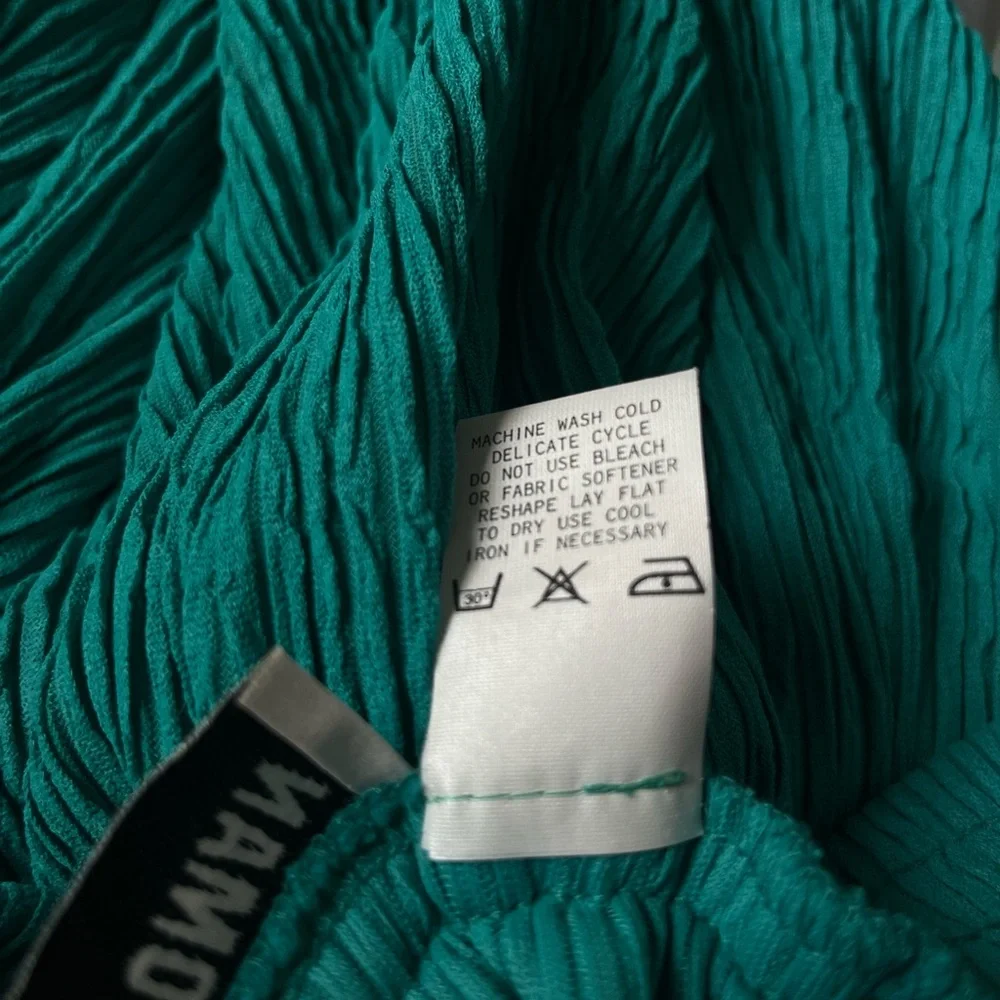 Chaus Women Plus Size Teal Crinkled Boho Cottage Core Coastal Maxi Skirt 1X